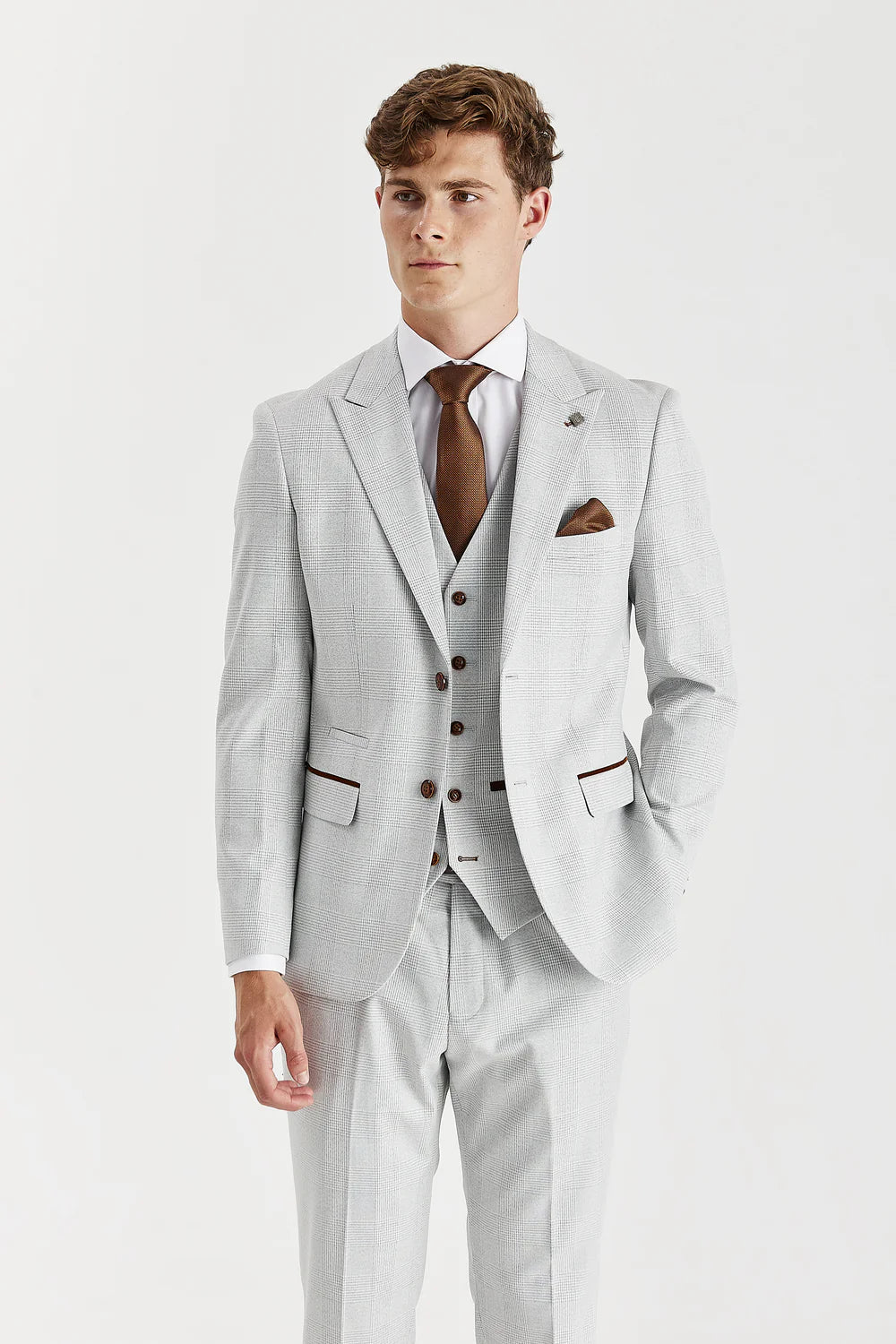 Mark Stone Check Three Piece Suit