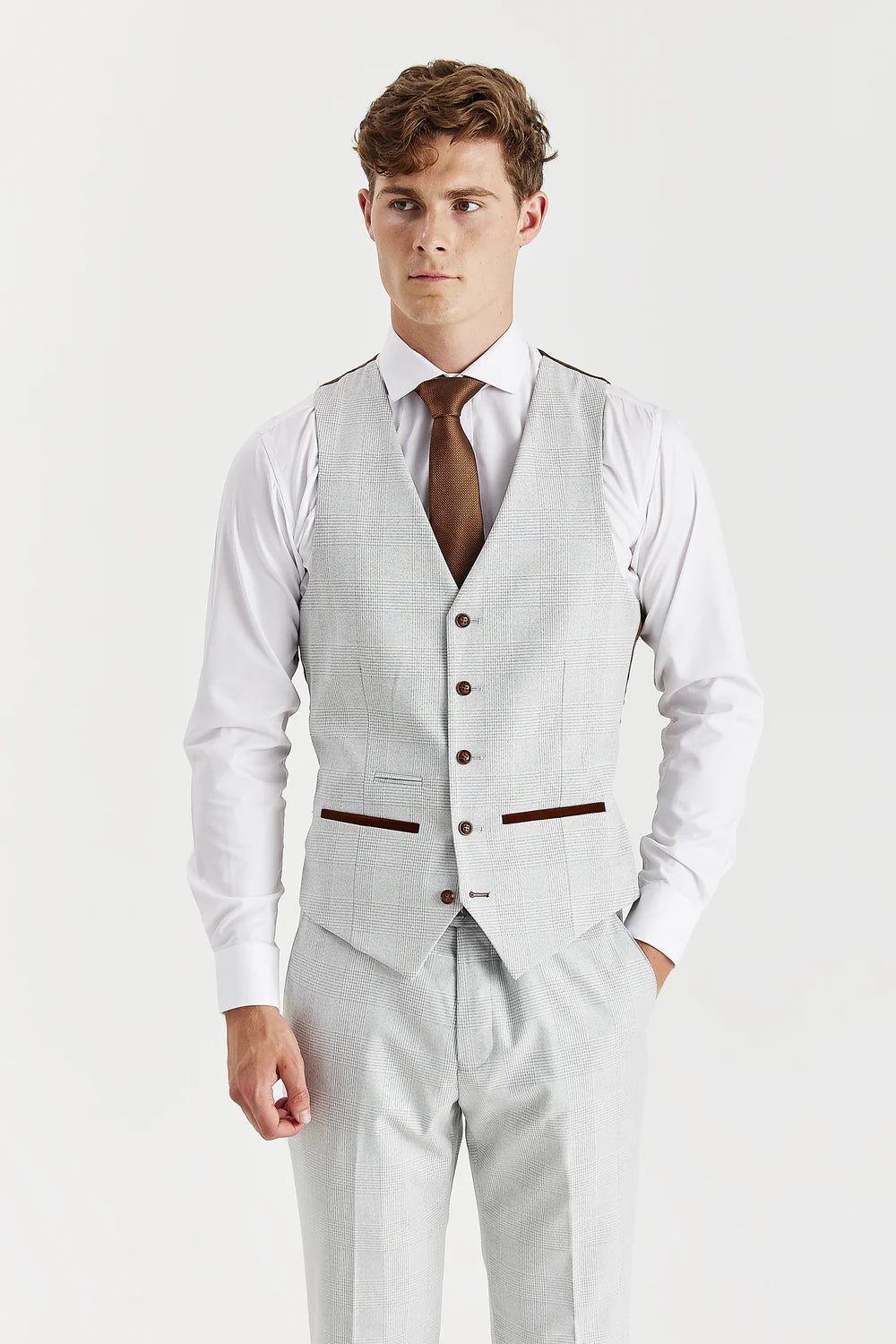 Mark Stone Check Three Piece Suit