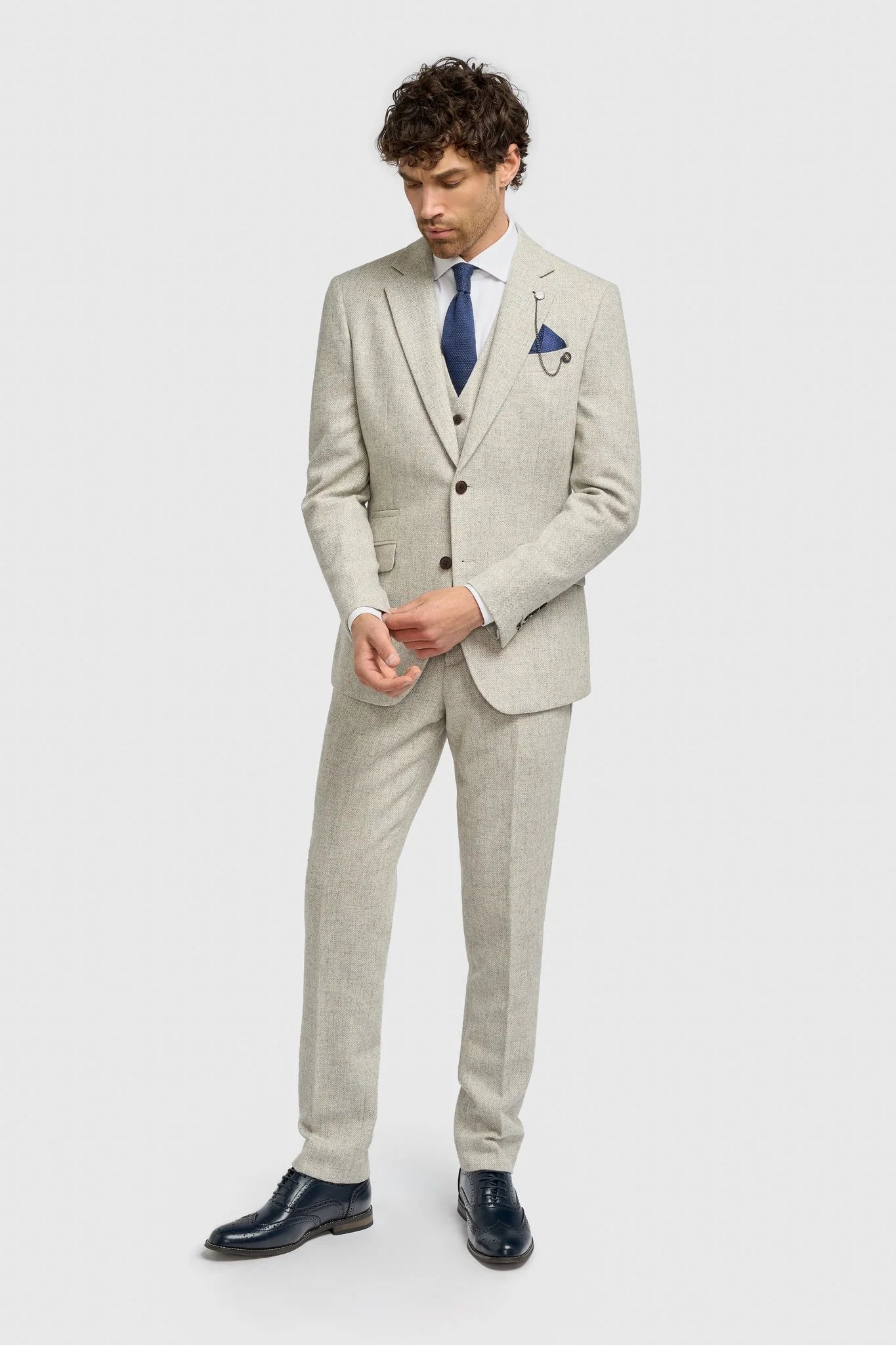 House of Cavani - Thomas Pearl Tweed Three Piece Suit