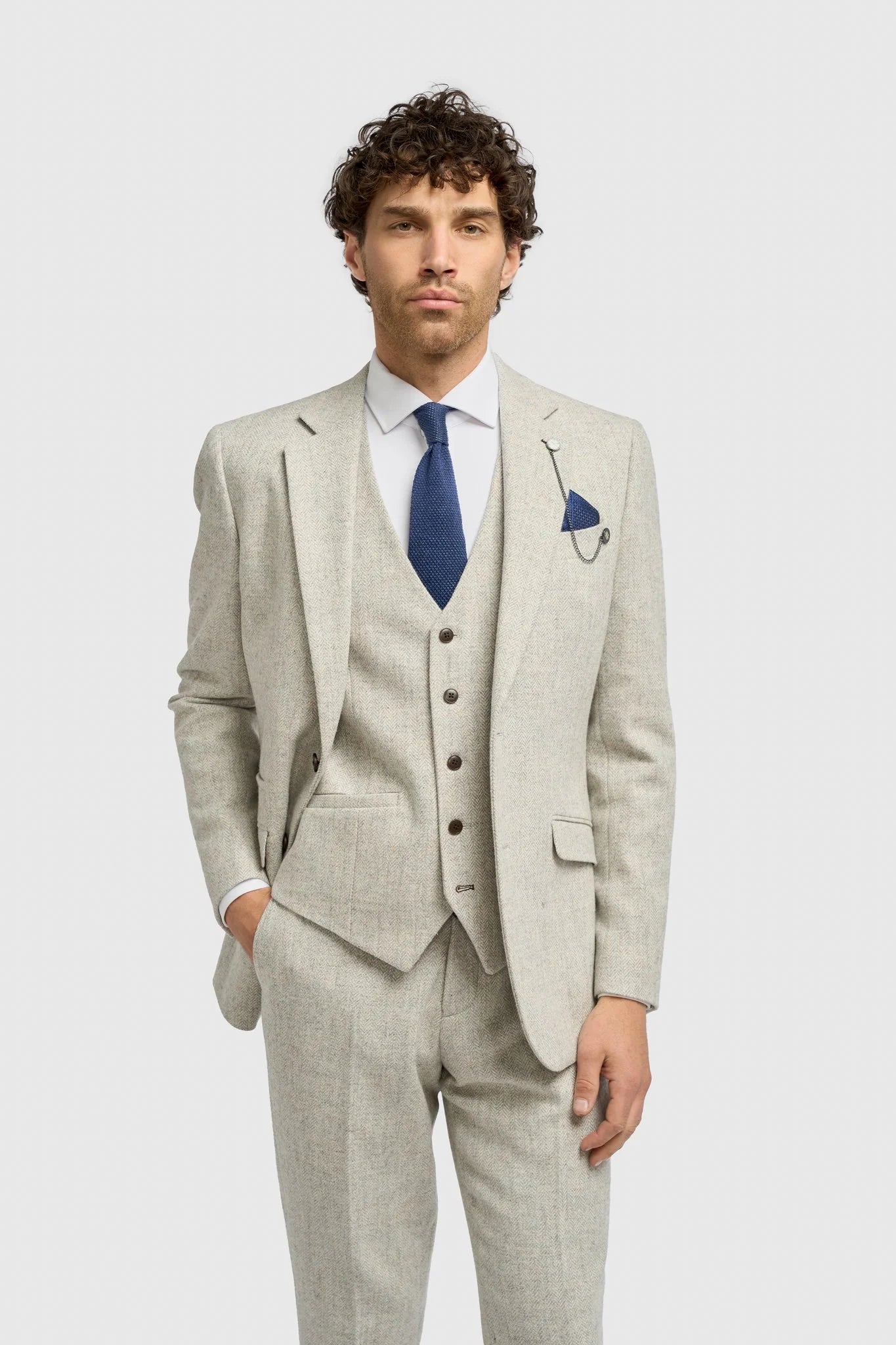House of Cavani - Thomas Pearl Tweed Three Piece Suit