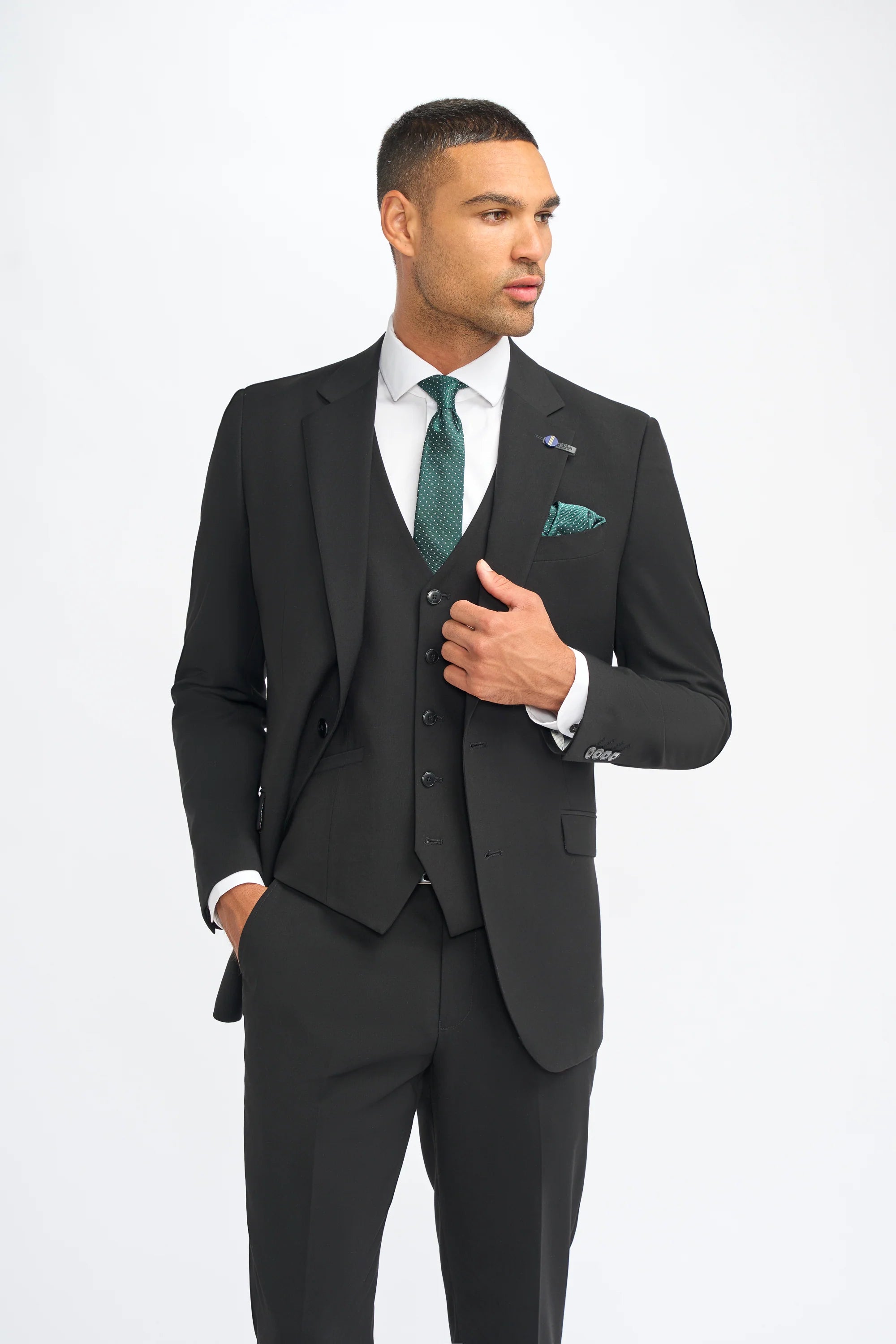 House of Cavani - Malibu Black Three Piece Suit