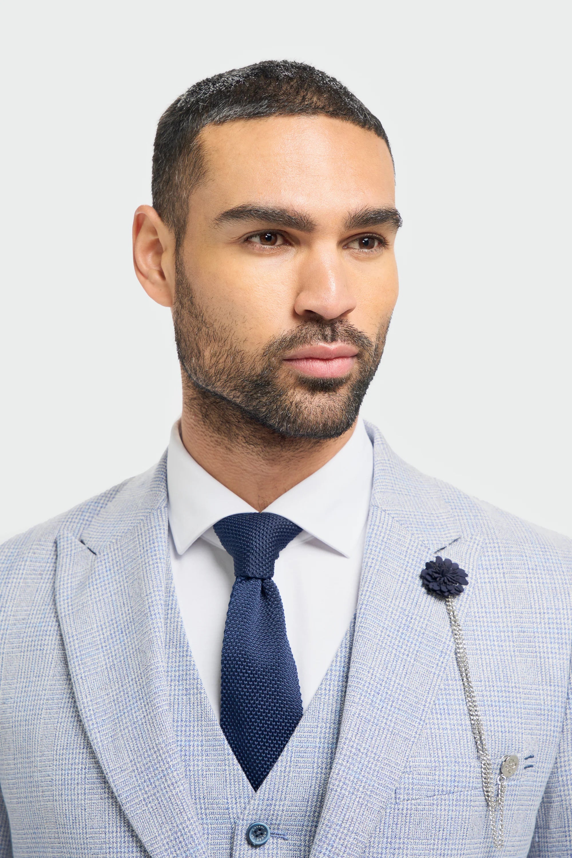 House of Cavani - Caridi Sky Regular Check Three Piece Suit