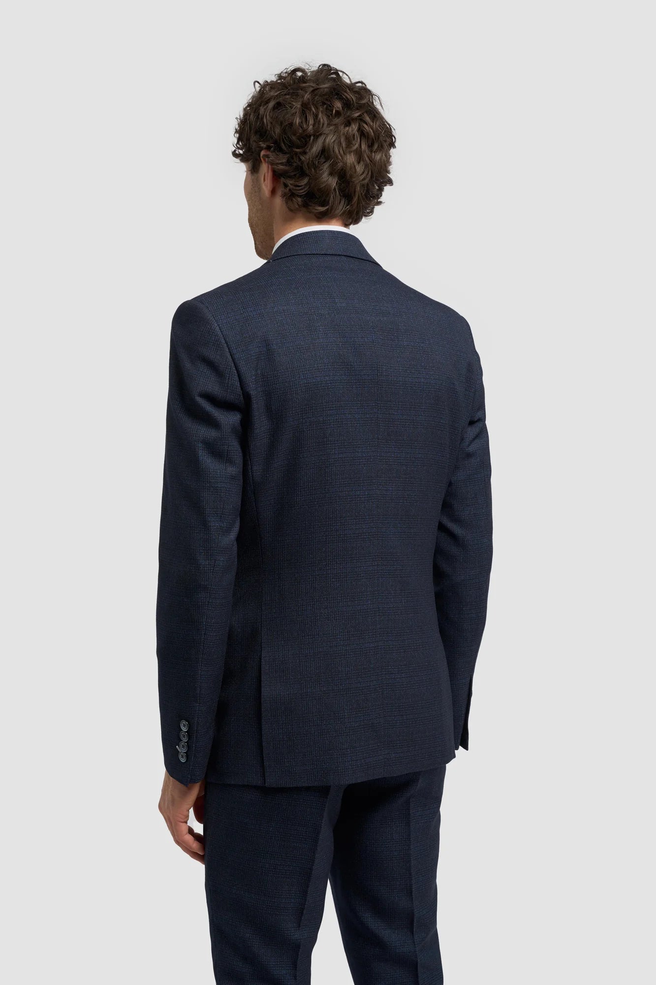 House of Cavani - Caridi Navy Regular Check Three Piece Suit