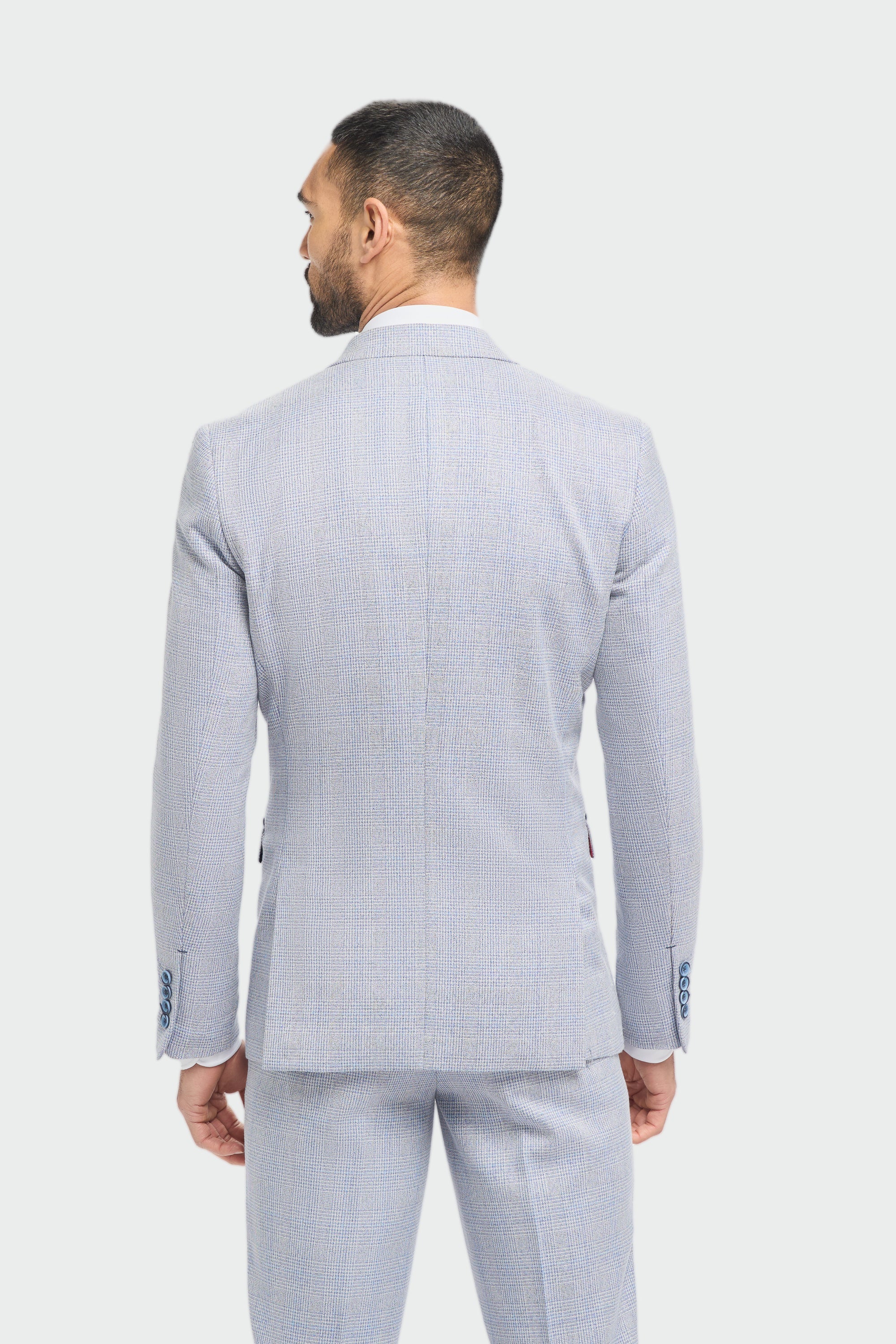 House of Cavani - Caridi Sky Regular Check Three Piece Suit