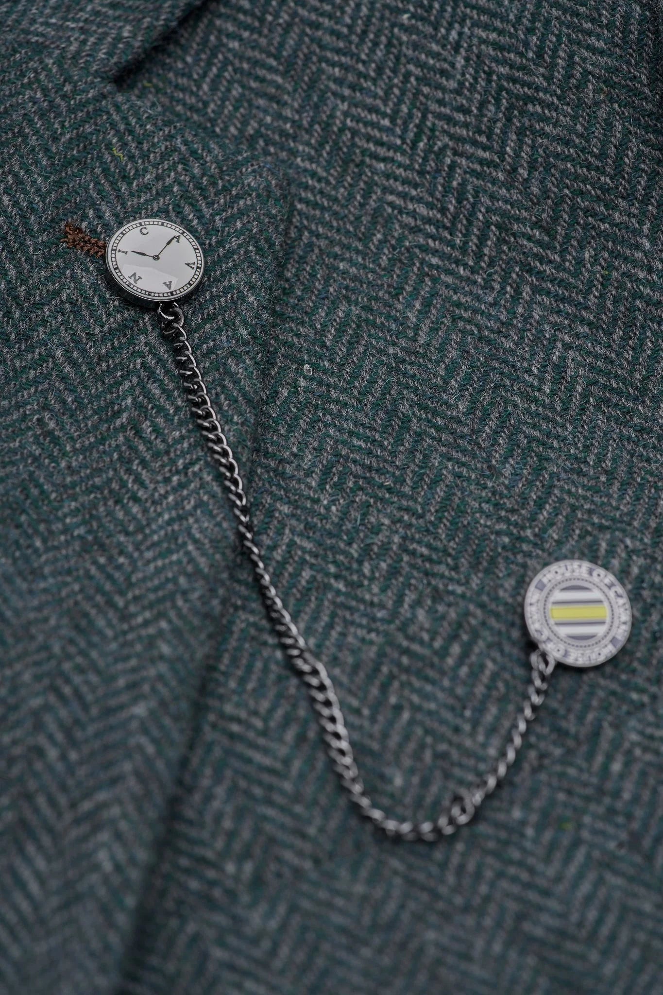 House of Cavani - Thomas Lush Olive Tweed Three Piece Suit