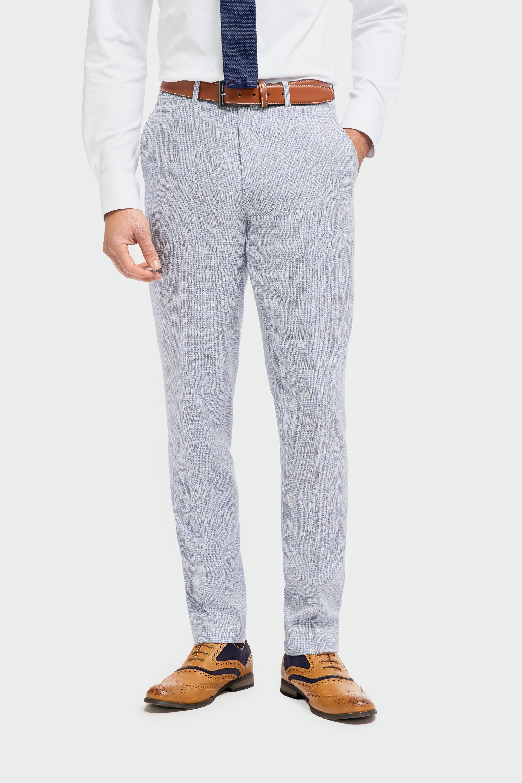House of Cavani - Caridi Sky Regular Check Three Piece Suit